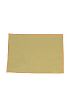 Jogo Americano Linho Verde Oliva Bainha Bordada Areia Fofa