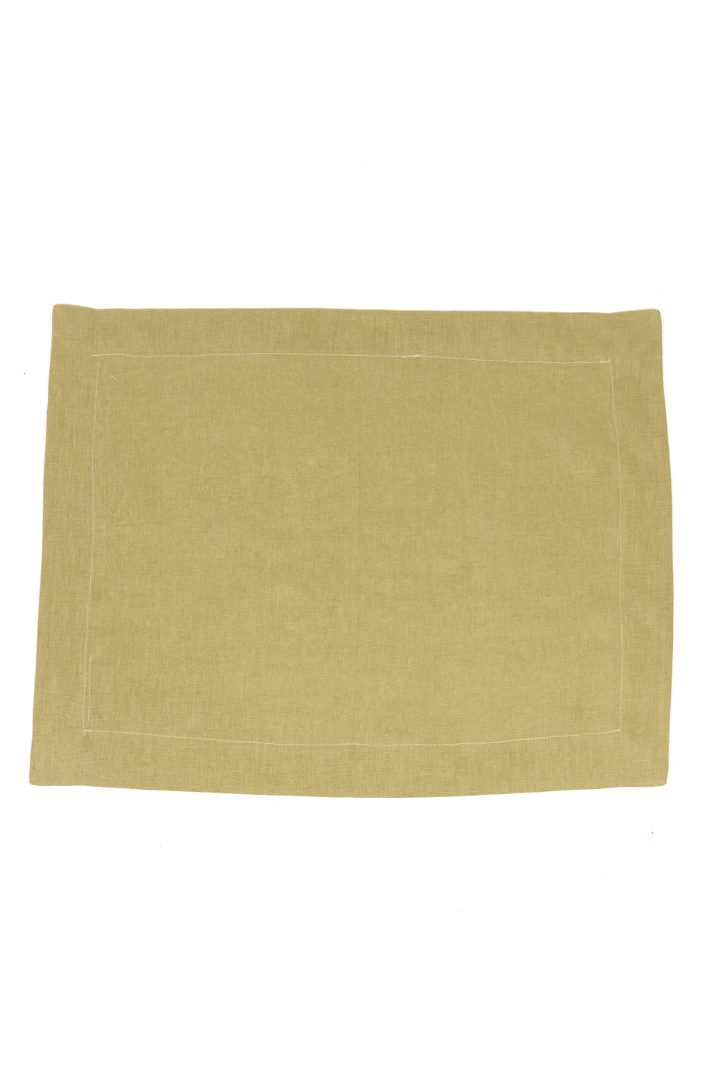 Jogo Americano Linho Canto Mitrado Verde Oliva