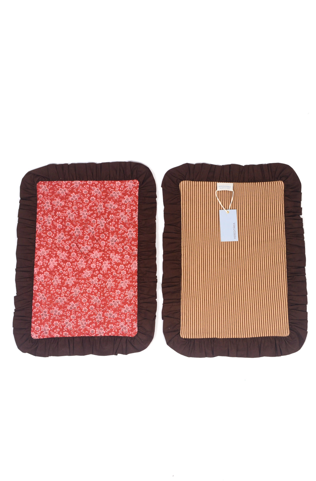 Jogo Americano Matelassê Babado Floral/Listra