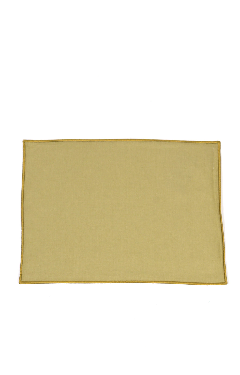 Jogo Americano Linho Verde Oliva Bainha Bordada