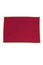 Jogo Americano Linho Vinho Tinto Bainha Bordada Verde Oliva