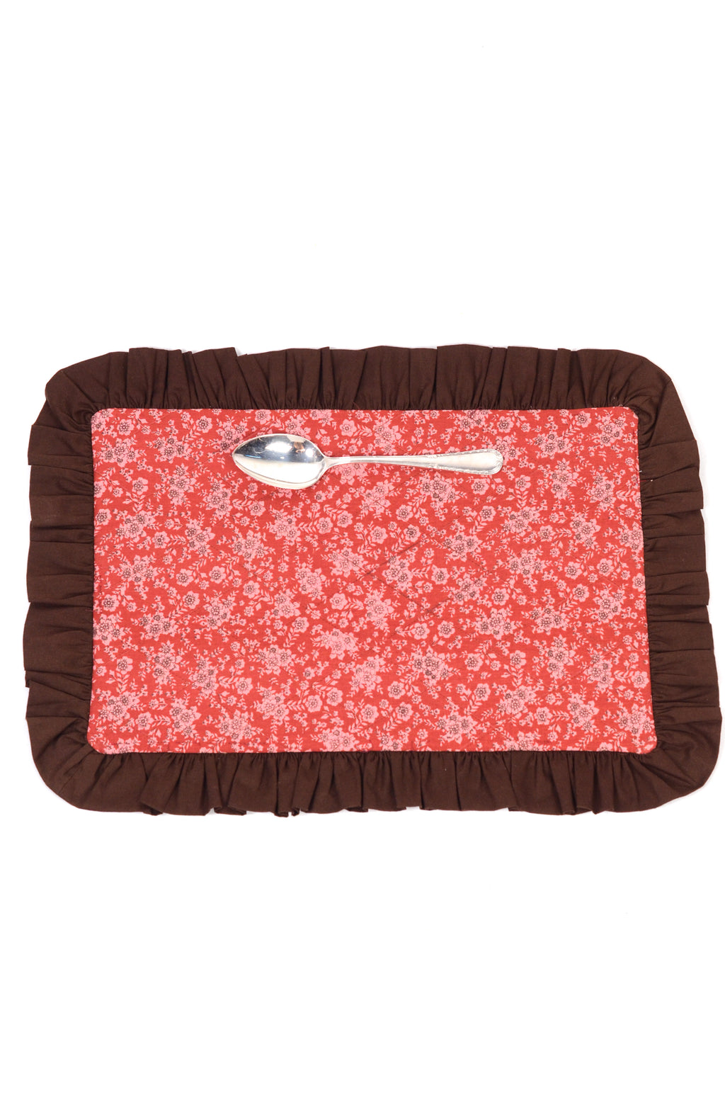 Jogo Americano Matelassê Babado Floral/Listra