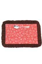 Jogo Americano Matelassê Babado Floral/Listra